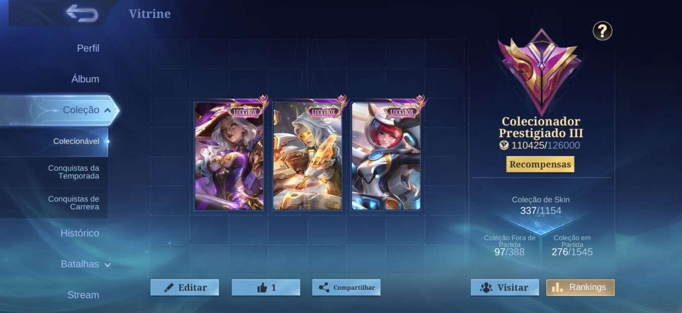 CONTA SUPORTE PREMIUM | 337 Skins + Recalls Únicos | Colecionador Prestigiado 3