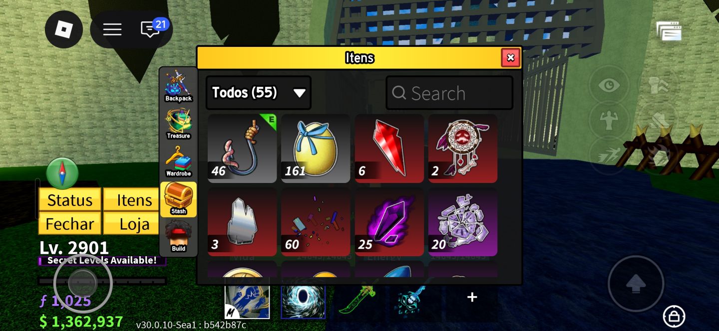 Conta de blox fruits a venda ou em brawl stars 100k+