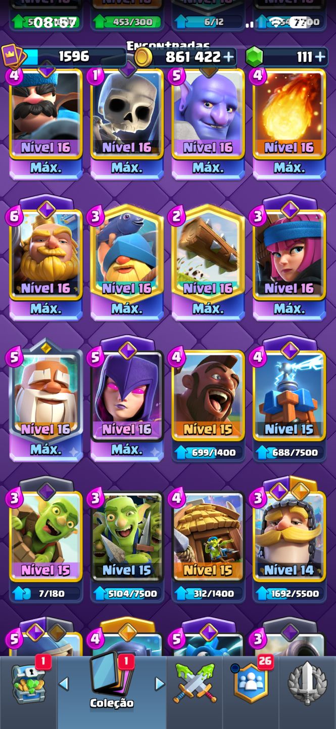 CONTA DE CLASH ROYALE