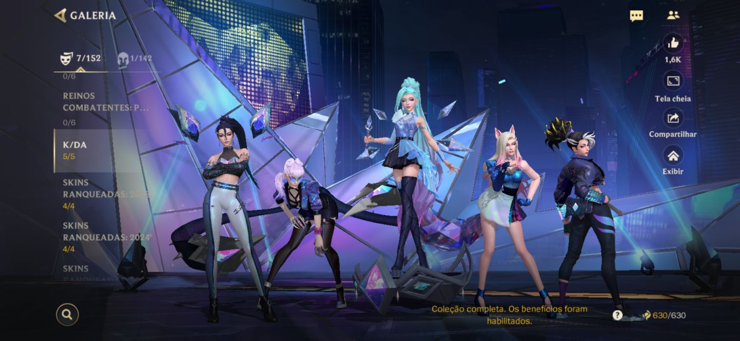 Conta Wild Rift com 125 skins e todas do passe ranked