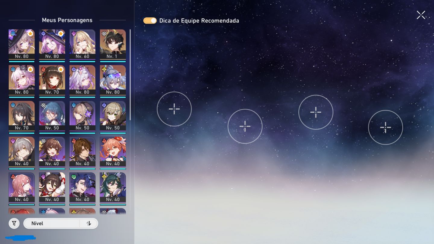 Conta Honkai Star Rail Nível 60