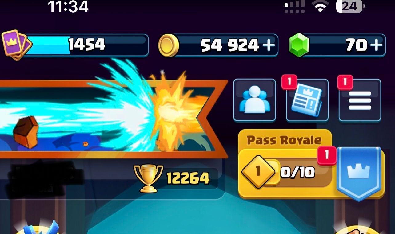 Conta clash royale arena 29 nivel 15