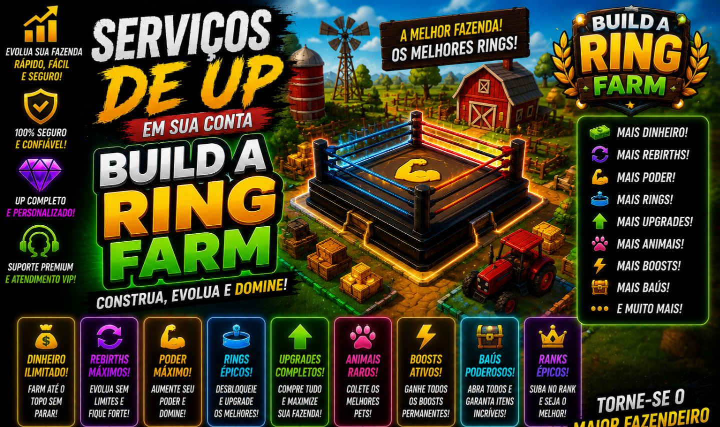 SERVIÇOS DE UP EM SUA CONTA BUILD A RING FARM | ROBLOX