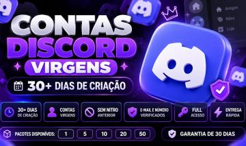 CONTAS DISCORD NOVAS 30+ | FULL ACESSO | ENTREGA RÁPIDA | MENOR PREÇO
