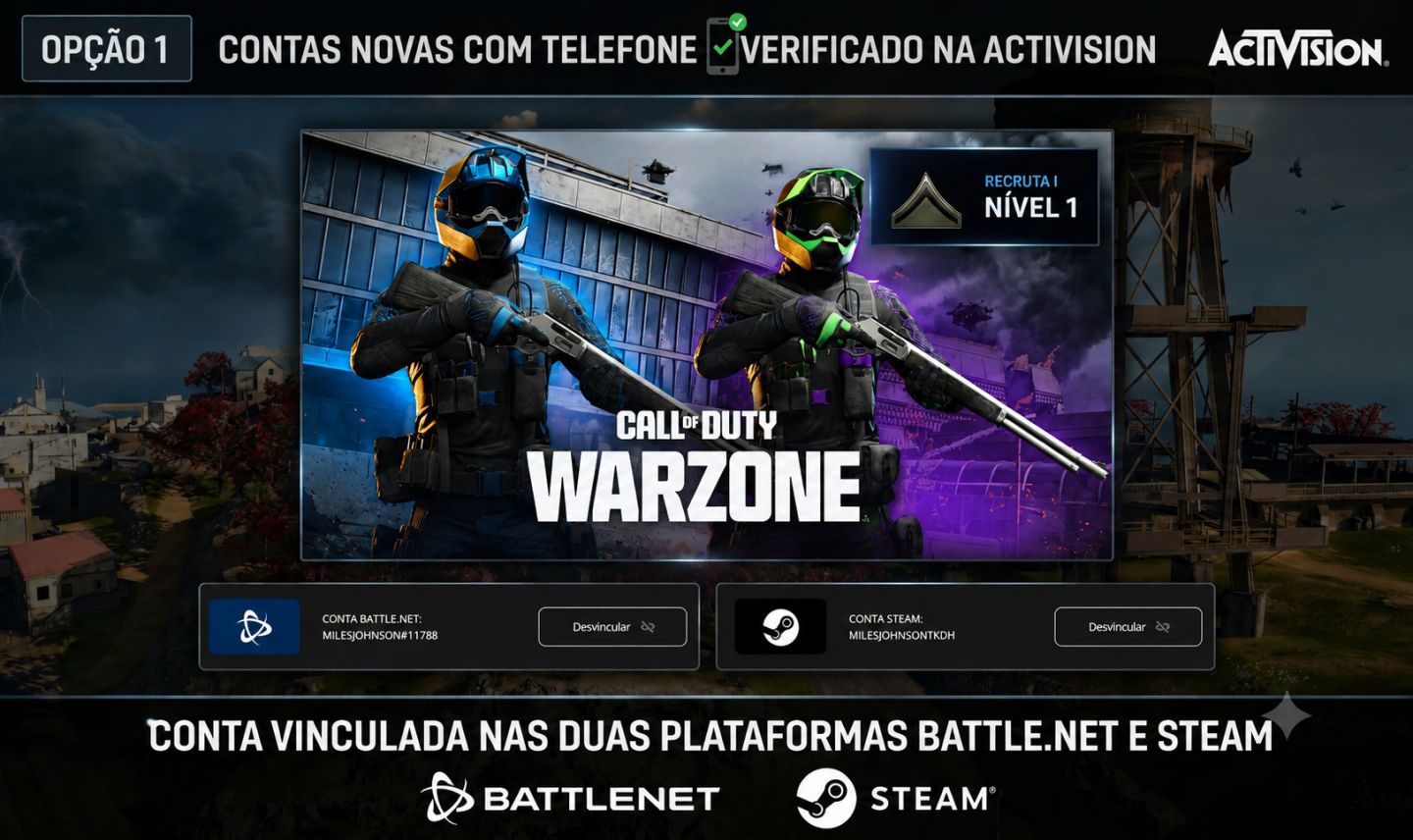 CONTAS COD WARZONE VERIFICADAS / CONTAS NOVAS OU UPADAS