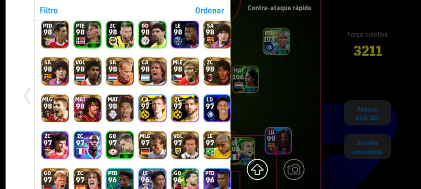 Efootball Conta Rara - Croyff, Batistuta, Kaká, Lamine Yamal do Pack Thiago....