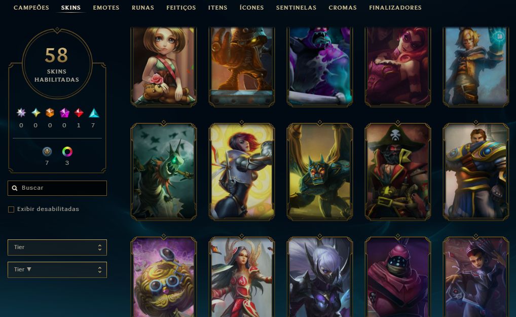 [Entrega Automática] Conta Lol Bronze, 58 Skins, Lendária, Upada na Mão