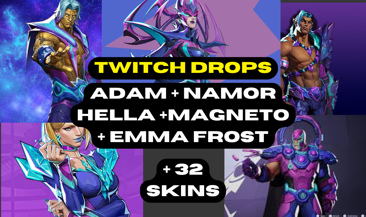 TWITCH DROPS - Marvel Rivals - 154+ ITENS / MAGNETO + TODAS AS SKINS POSSIVEIS