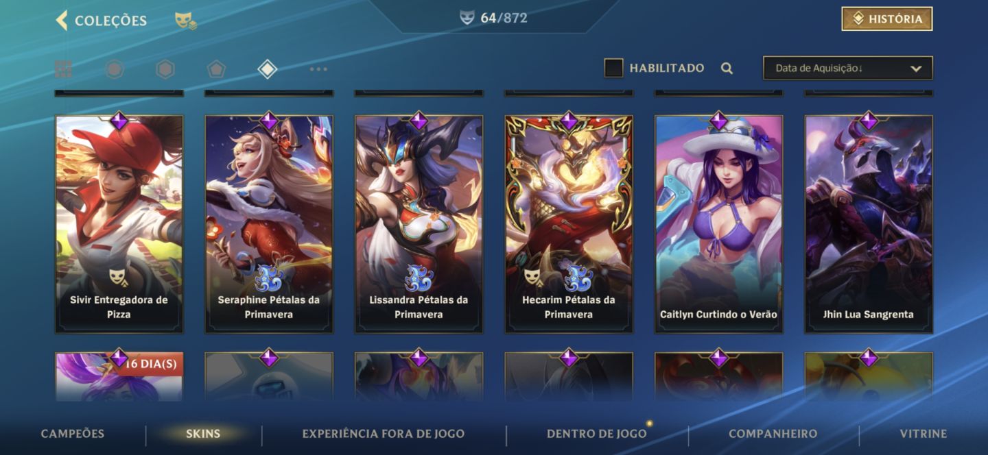 Conta Wild Rfit top/skins Limitadas