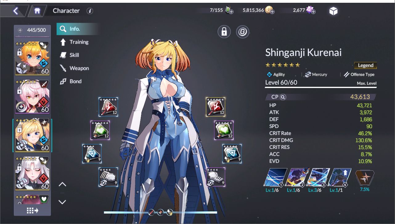 Taimanin Squad, com Azusa, Kirara, Aki, Ayame, Kurenai, Mirabell, Rakshasa, etc