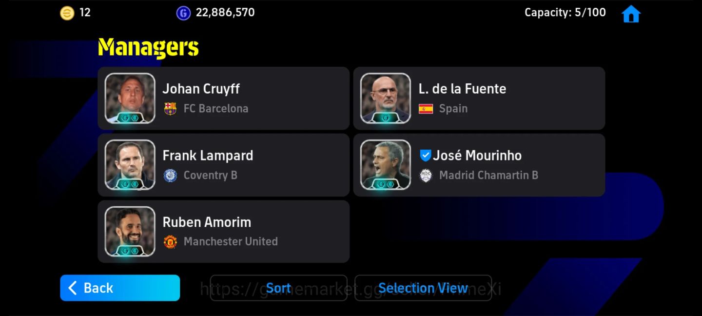 Conta eFootball 3223 Força | Dembele 106 Cannavaro 106 Baggio 105 Okazaki 105