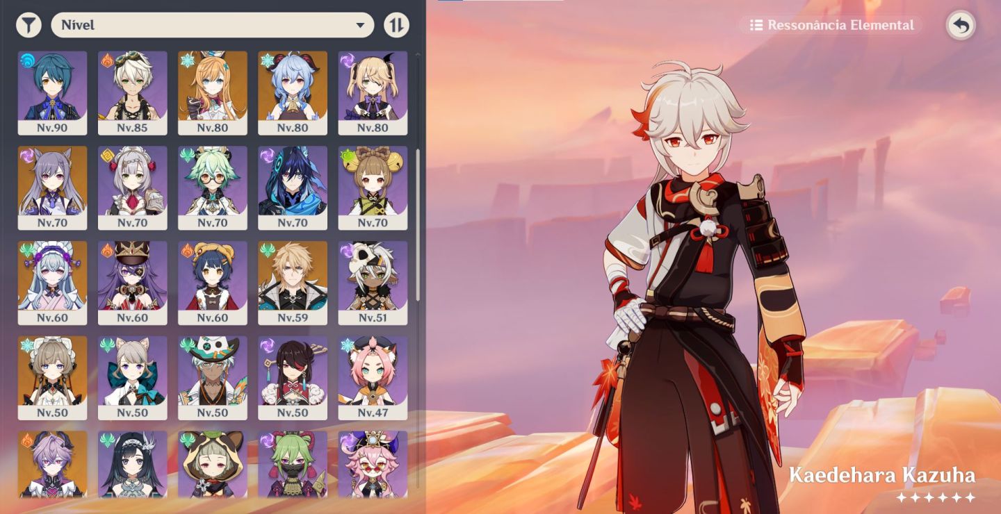 Conta genshin com vários T5