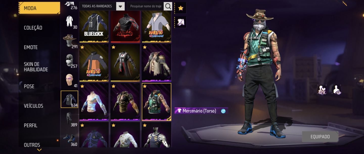 CONTA FREE FIRE VETERANA: PASSES 4 AO 9+ FULL RAGNAROK + PRIME 7