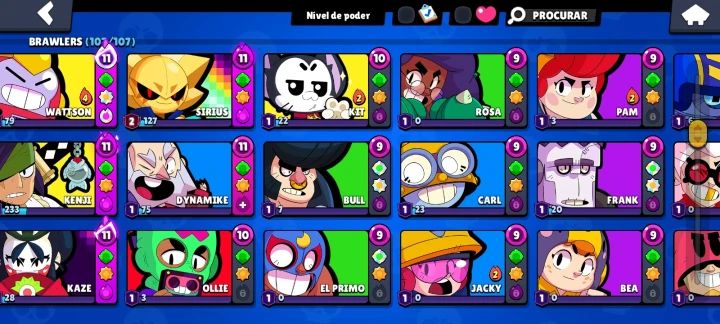 Conta de Brawl Stars com Mais de 100K Todos os Personagens e Muitos Prestígios
