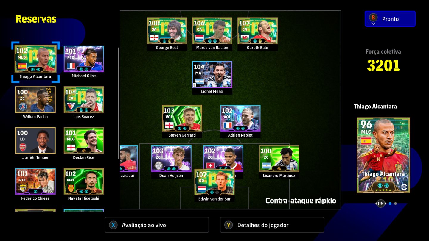 CONTA EFOOTBALL STEAM 3200 DE FORÇA E 3 JOGADORES BLITZ CURLER