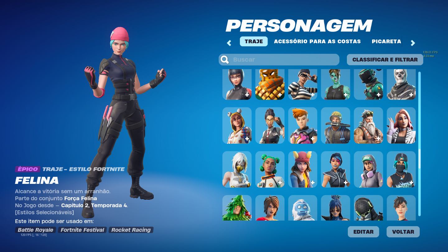 Conta Fortnite, Season 4 full +, 223 skins, Wildcat, Glow, Minty, Skin INTEL+ +