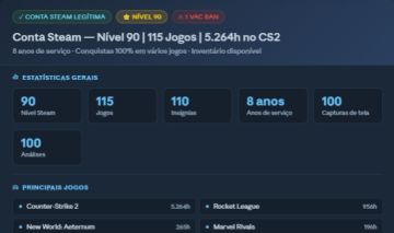 Conta Steam +3500 R$ Gastos - com mais de 115 Jogos (PROMOÇÃO!!)