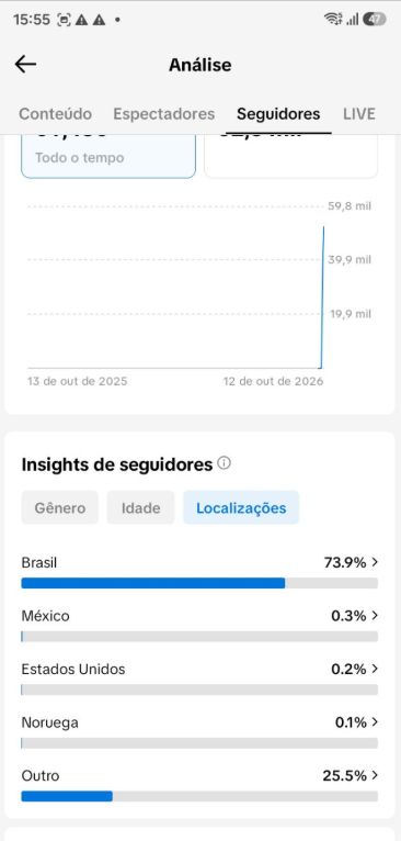 CONTA TIK TOK 62.000k live cell + alto engajamento+ PRA IR LOGO ! GARANTIA