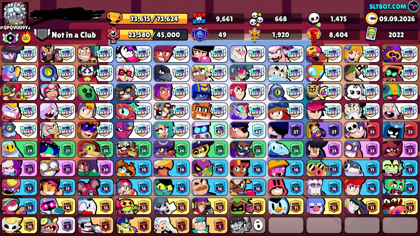 CONTA BRAWL STARS TOP 73K COM VÁRIAS SKINS LIMITADAS