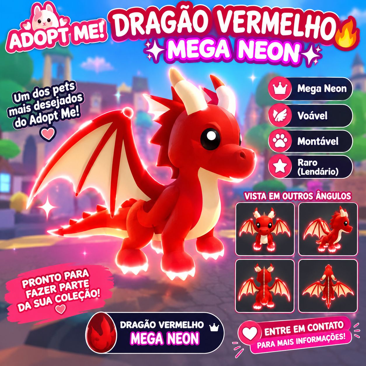 Dragon - Dragão vermelho - Mega neon e outros ....