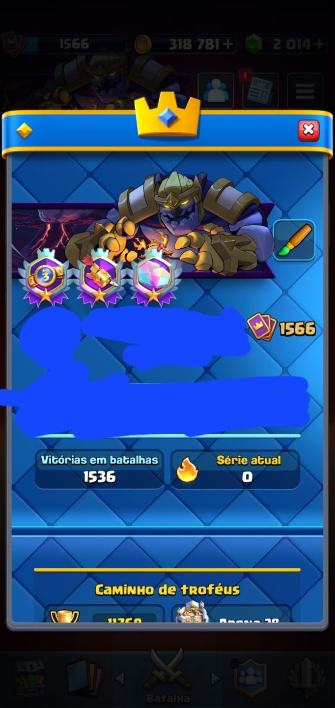 Conta de brawl stars 24k (2020, antiga) + conta de clash arena 26 Gemada