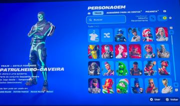 Conta Fortnite, 145 skins passe da temp 4 até a x completos