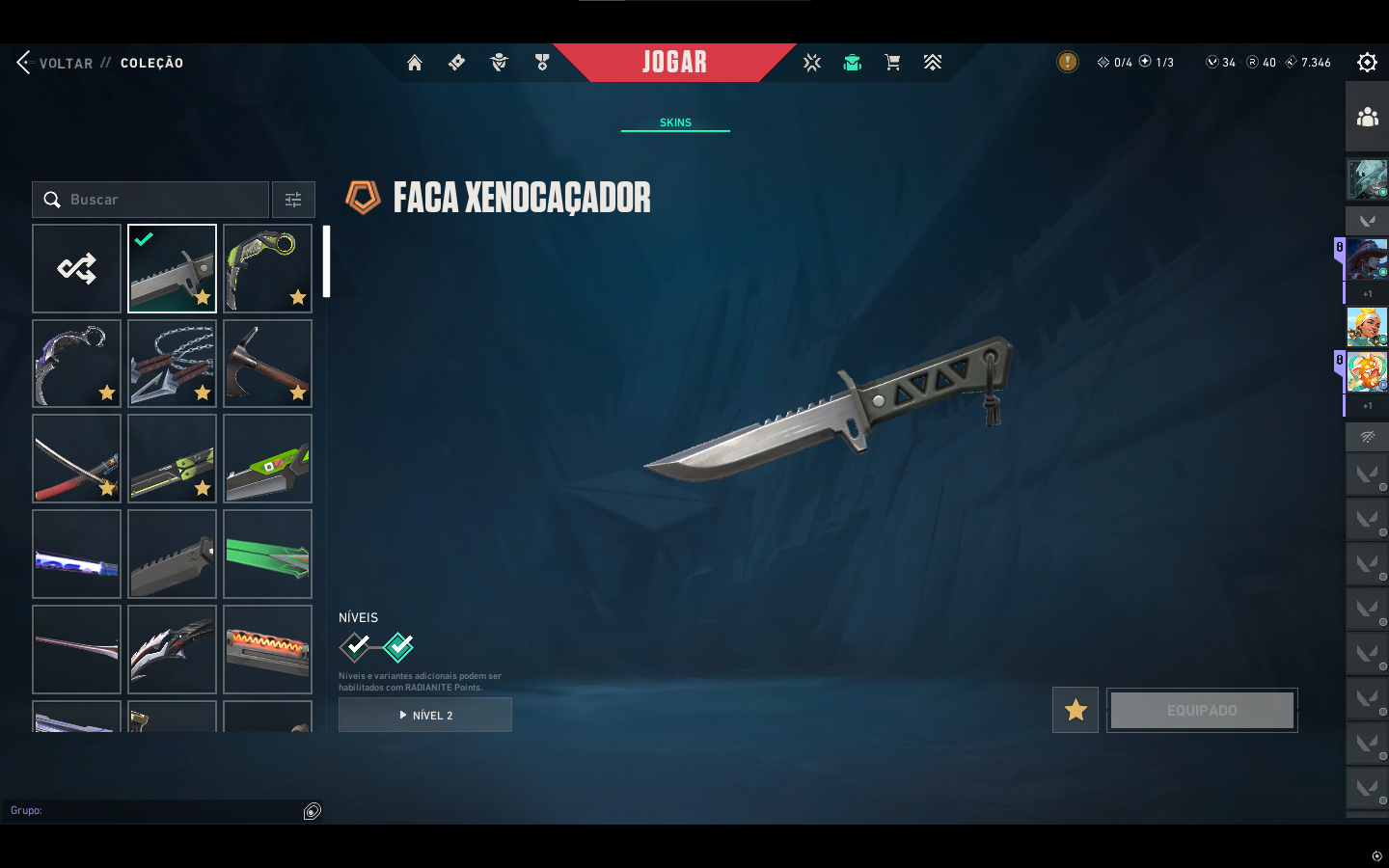 Conta Valorant Full Skins Raras + Facas | Alto Nível | R$1.500 (Negociável)