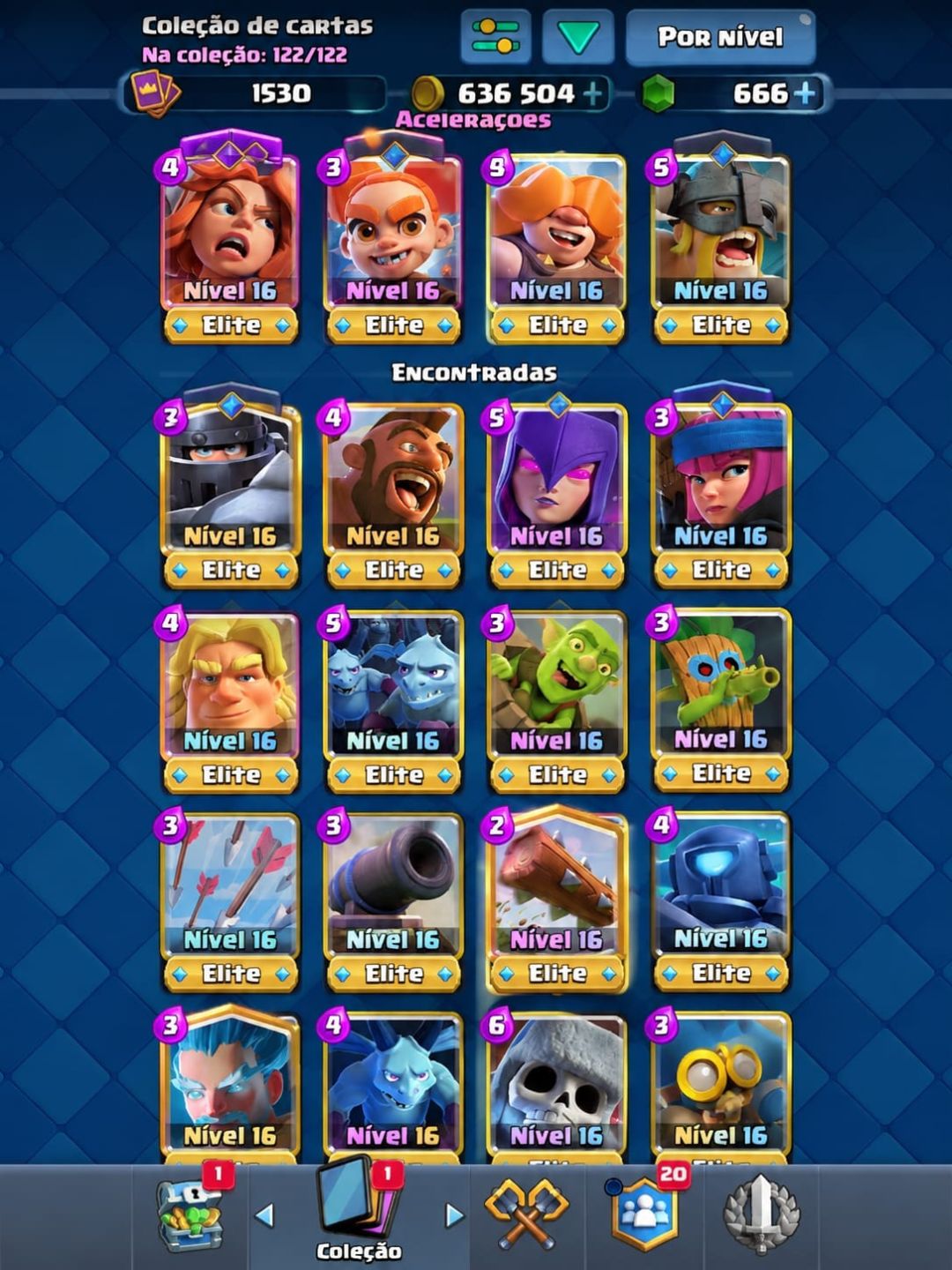 CONTA CLASH ROYALE COMPLETA | TODAS LENDÁRIAS + CAMPEÕES + EVOLUÇÕES