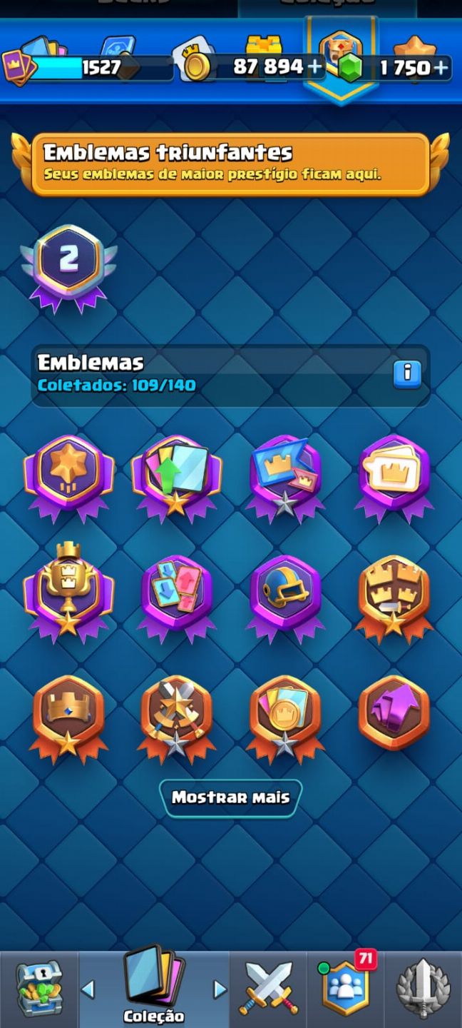 Conta Clash Royale à venda nível avançado! mande sua proposta