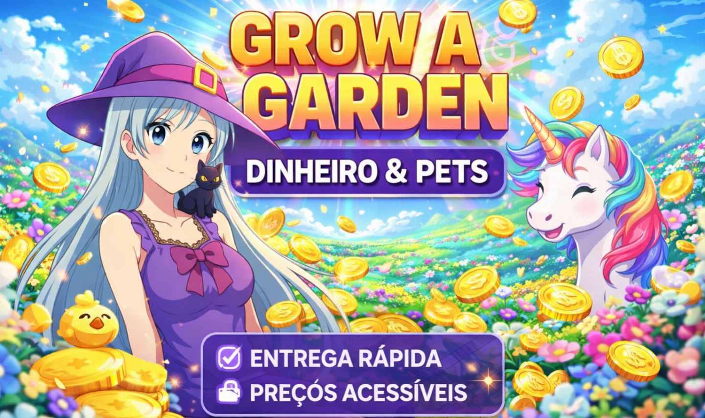 !!TUDO POR 2/3 REAIS!! Grow a Garden ( Cresça um Jardim ) - Onde Comprar Barato!