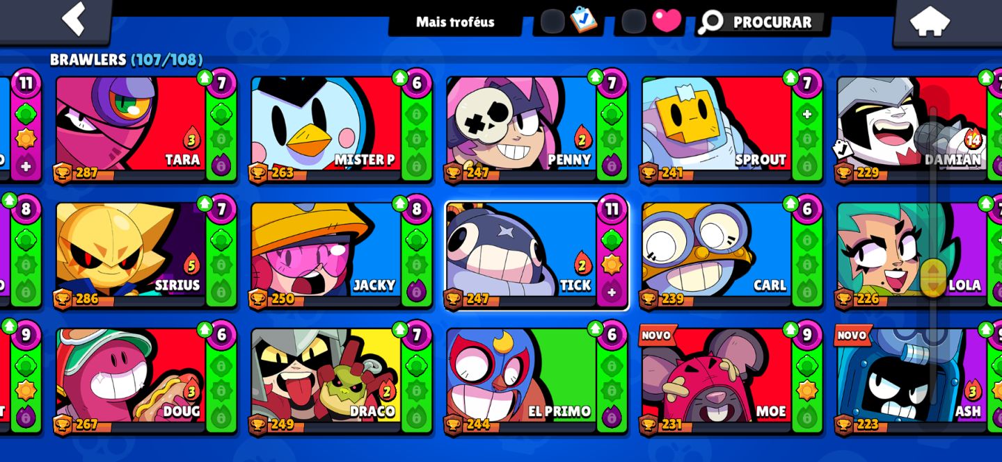 Conta brawl stars 2019 com todos brawlers 55K trofeu