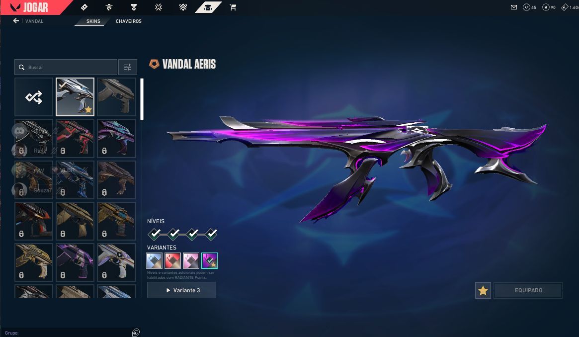 CONTA VALORANT COM SKINS LV20+