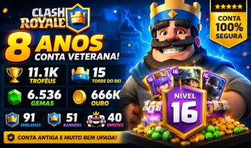 CLASH ROYALE 8 ANOS | KT15 | 11.1K TROFÉUS | 6.5K GEMAS | LVL 16