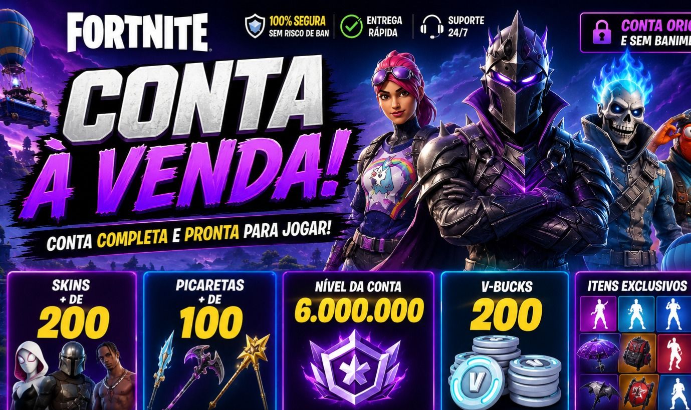 Conta Fortnite com 190+ Skins e 90+ Picaretas