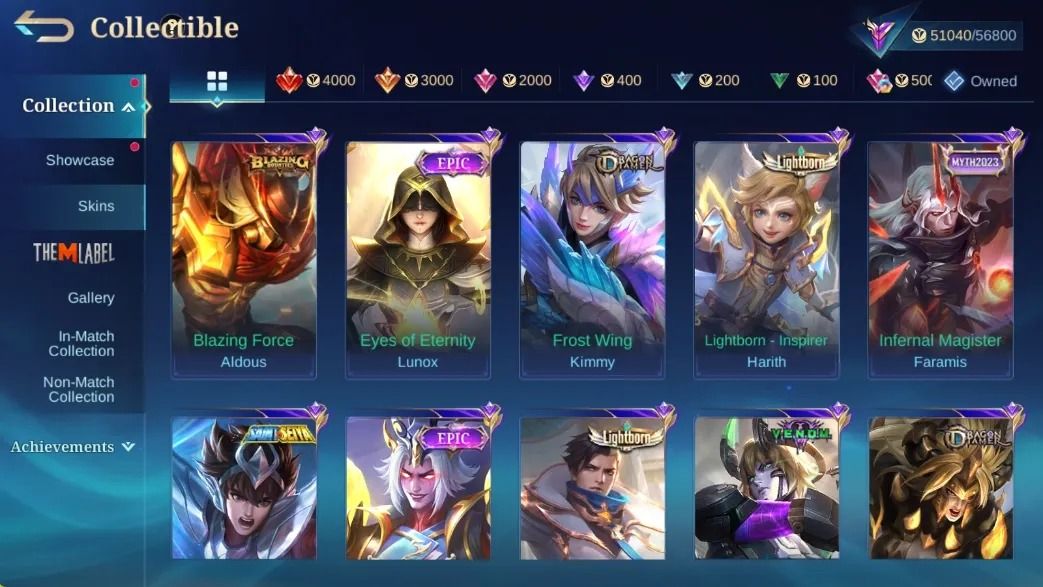 217 SKINS - FULL EMBLEMAS - FULL HEROIS