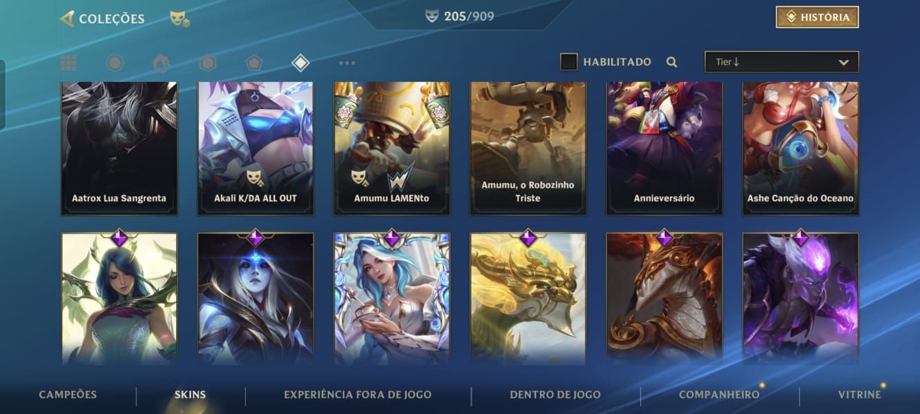 Conta wild rift com 205 skins com varias skins de gacha