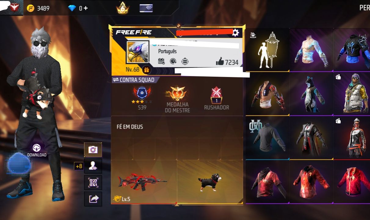 Conta Free Fire Gemada Angelical Passes Antigos Skins Raras