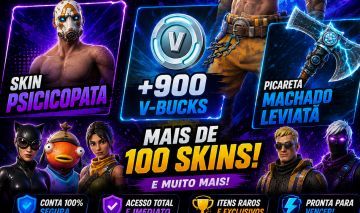 CONTA FORTNITE/ 900 VBUKS/ MUDANÇA DE TODOS OS DADOS/ + 100 skins