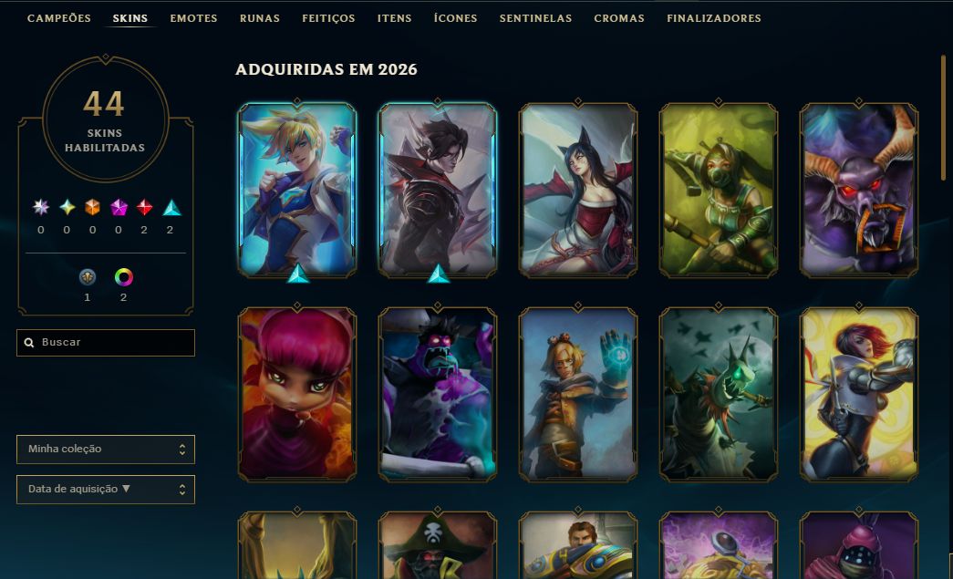 [Entrega Automática] Conta Lol Platina, 35K Ea, 44 Skins, 2 Lendárias, Honra 4