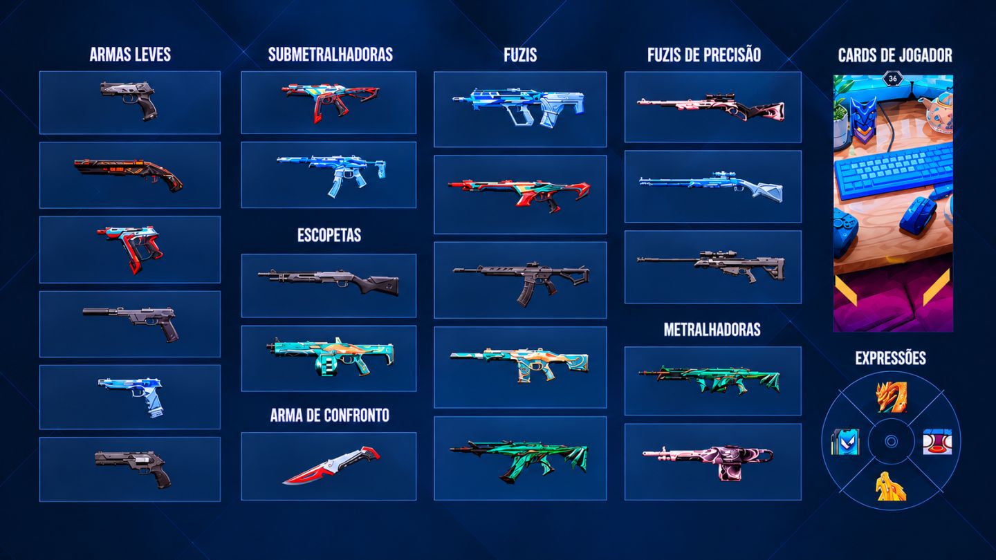 Conta VALORANT Nível 36 | Bronze 3 ATIVO + Gume Célere + Diversas Skins + GestoS