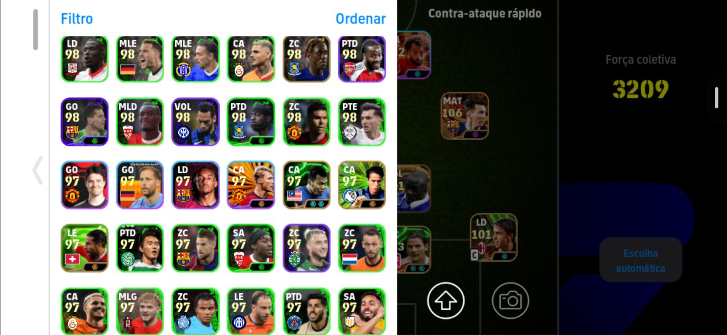Conta Meta de Efootball Mobile com Salah Blitz, Bale Novo, Messi BigTime e Cruyf