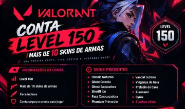 Conta Valorant Level 151 | +10 Skins de Armas | Ótima Oportunidade!