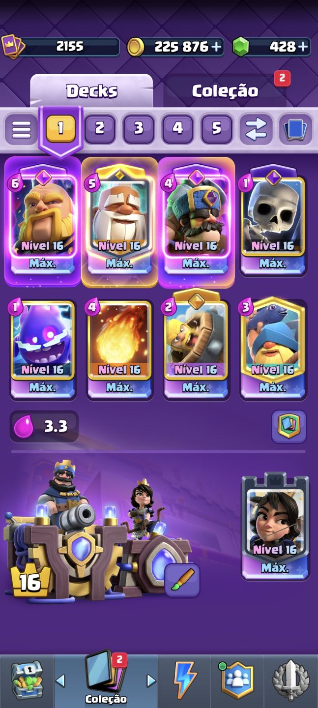 Conta de Clash Royale profissional e competitivo.