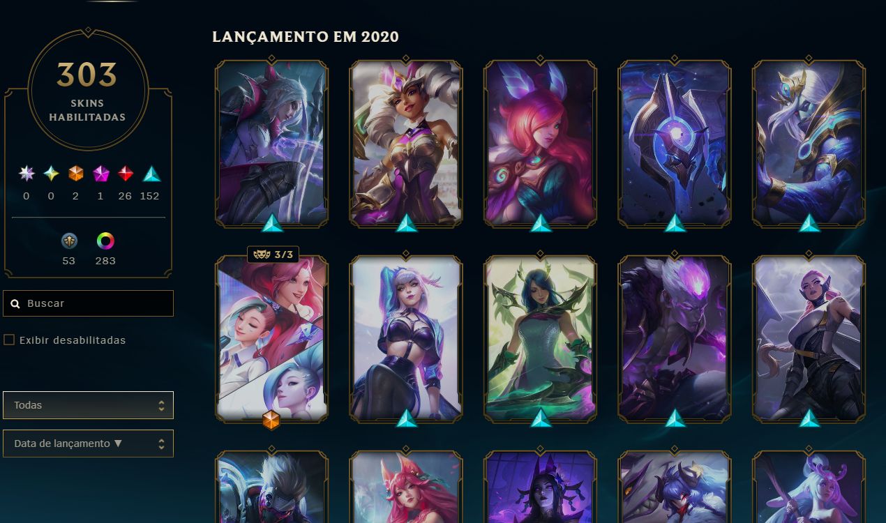 CONTA LEAGUE OF LEGENDS COM 300+ SKINS