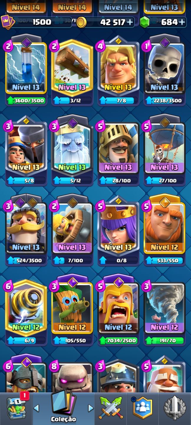 Conta de clash royale top 9533 Troféus 123/124 cards