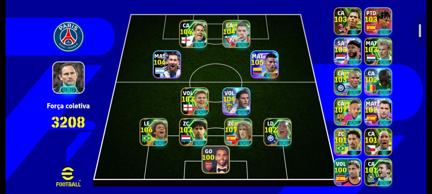 Conta de efootball com 4 jogadores de box