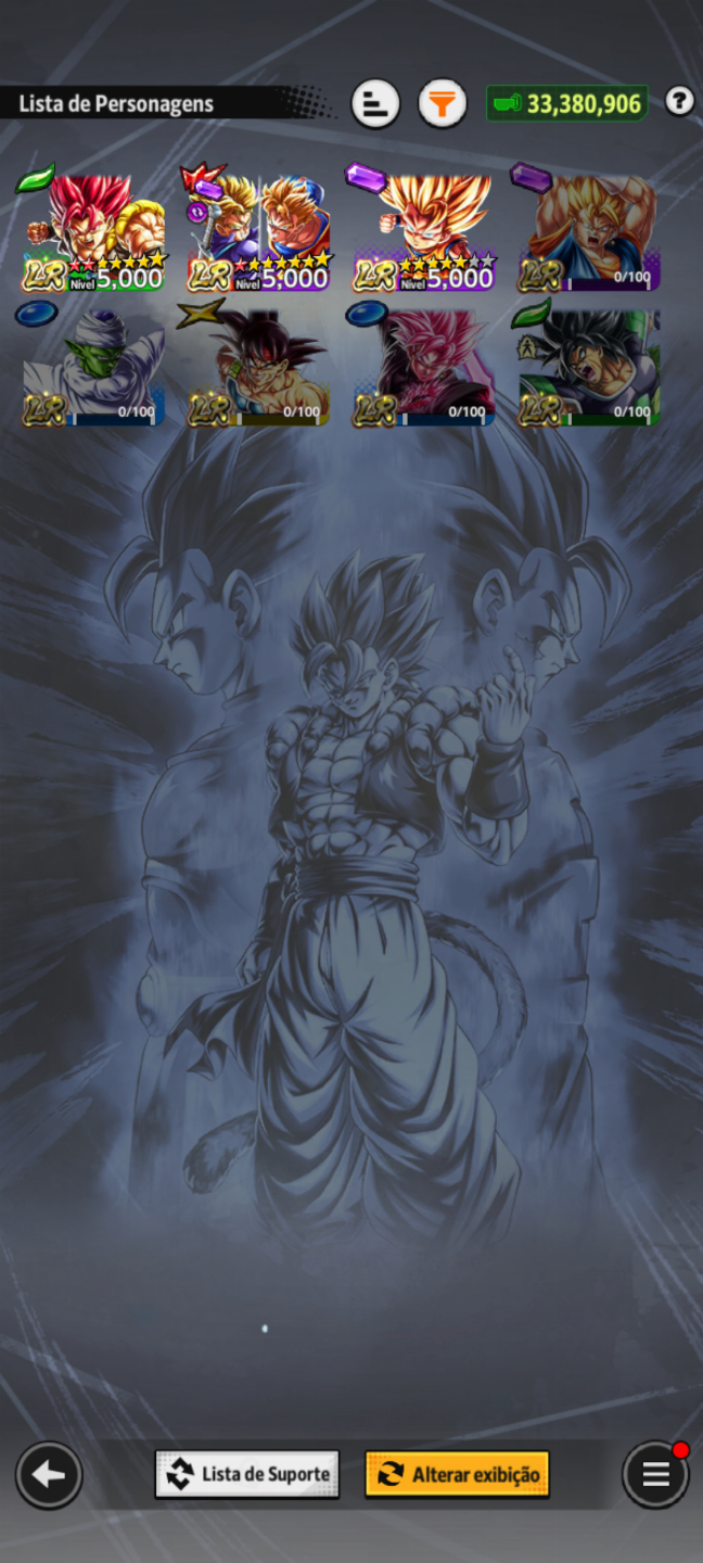 CONTA DE DRAGON BALL LEGENDS COM NOVOS PERSONAGENS DO 8 ANIVERSÁRIO