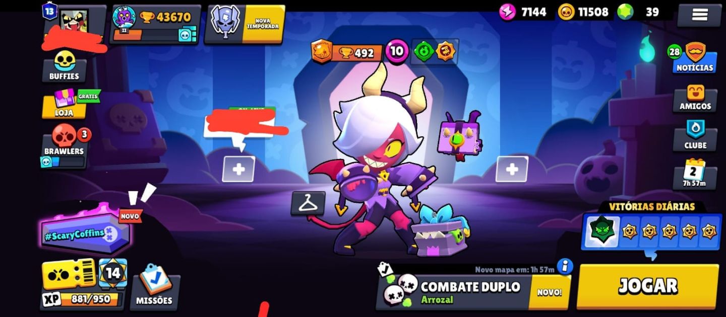 CONTA RARA DE BRAWL STARS COM MUITAS SKINS DE PARCERIA