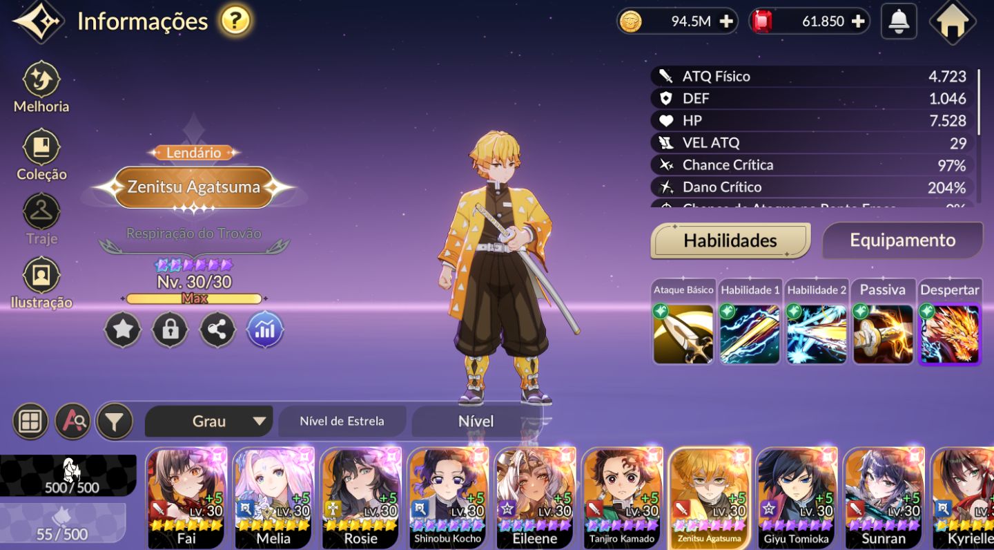Conta Seven Knight REBIRTH 60.000 Rubis | Server NA + Collab T6