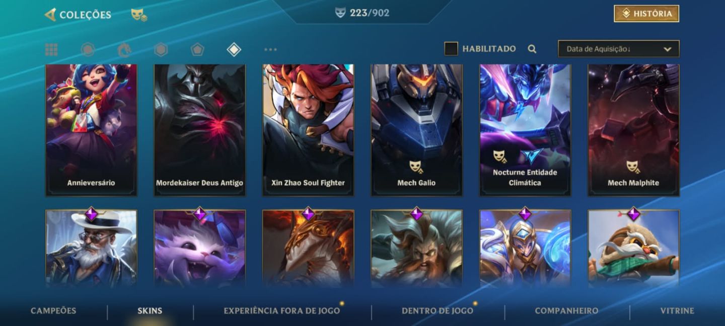Conta à venda R$550 | 223 skins | Challenger | Passe ativo